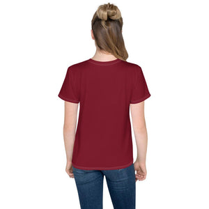 Youth crew neck t-shirt Logo 1 Bordeaux B F GIO JACK