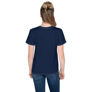 Youth crew neck t-shirt Logo 1 Navy W F GIO JACK