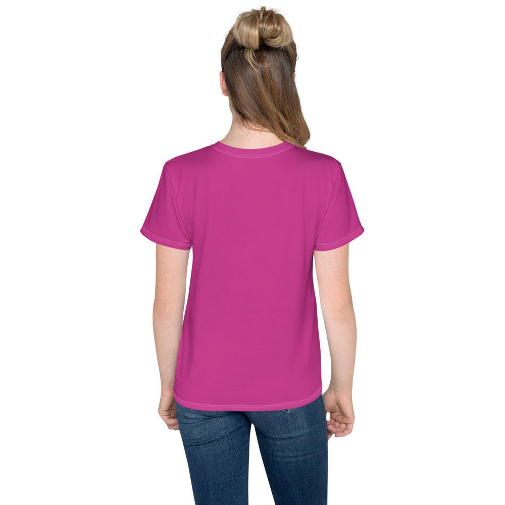 Youth crew neck t-shirt Logo 1 Deep Cherry W F GIO JACK