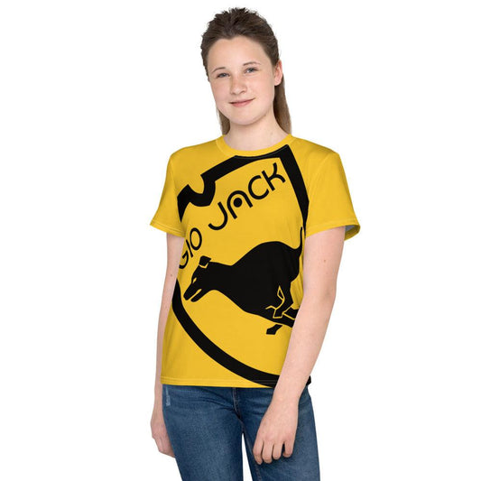 Youth crew neck t-shirt Logo 1 Yellow B F GIO JACK