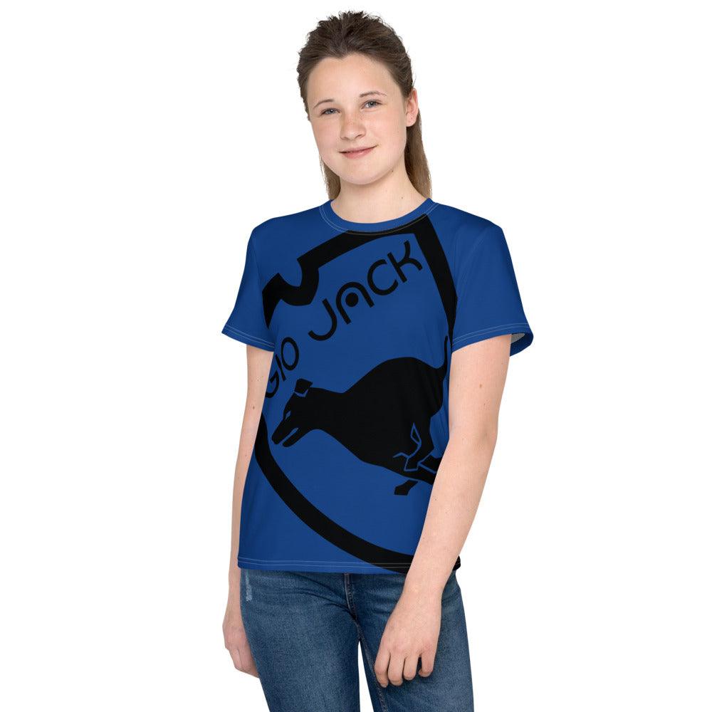 Youth crew neck t-shirt Logo 1 Ceruleo B F GIO JACK