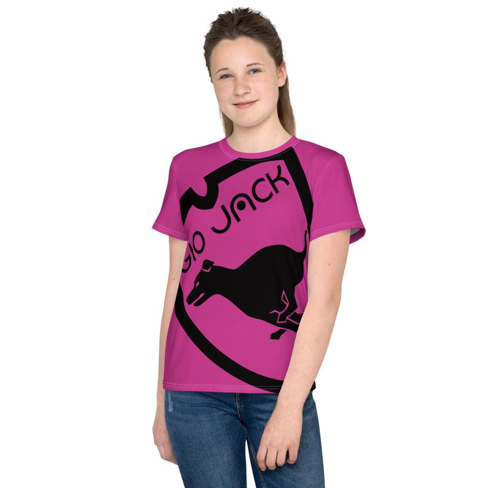 Youth crew neck t-shirt Logo 1 Deep Cherry B F GIO JACK