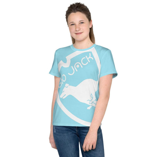 Youth crew neck t-shirt Logo 1 Blizzard Blue W F GIO JACK