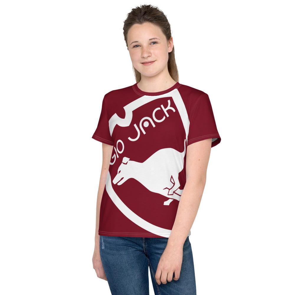 Youth crew neck t-shirt Logo 1 Deep Bordeaux W F GIO JACK