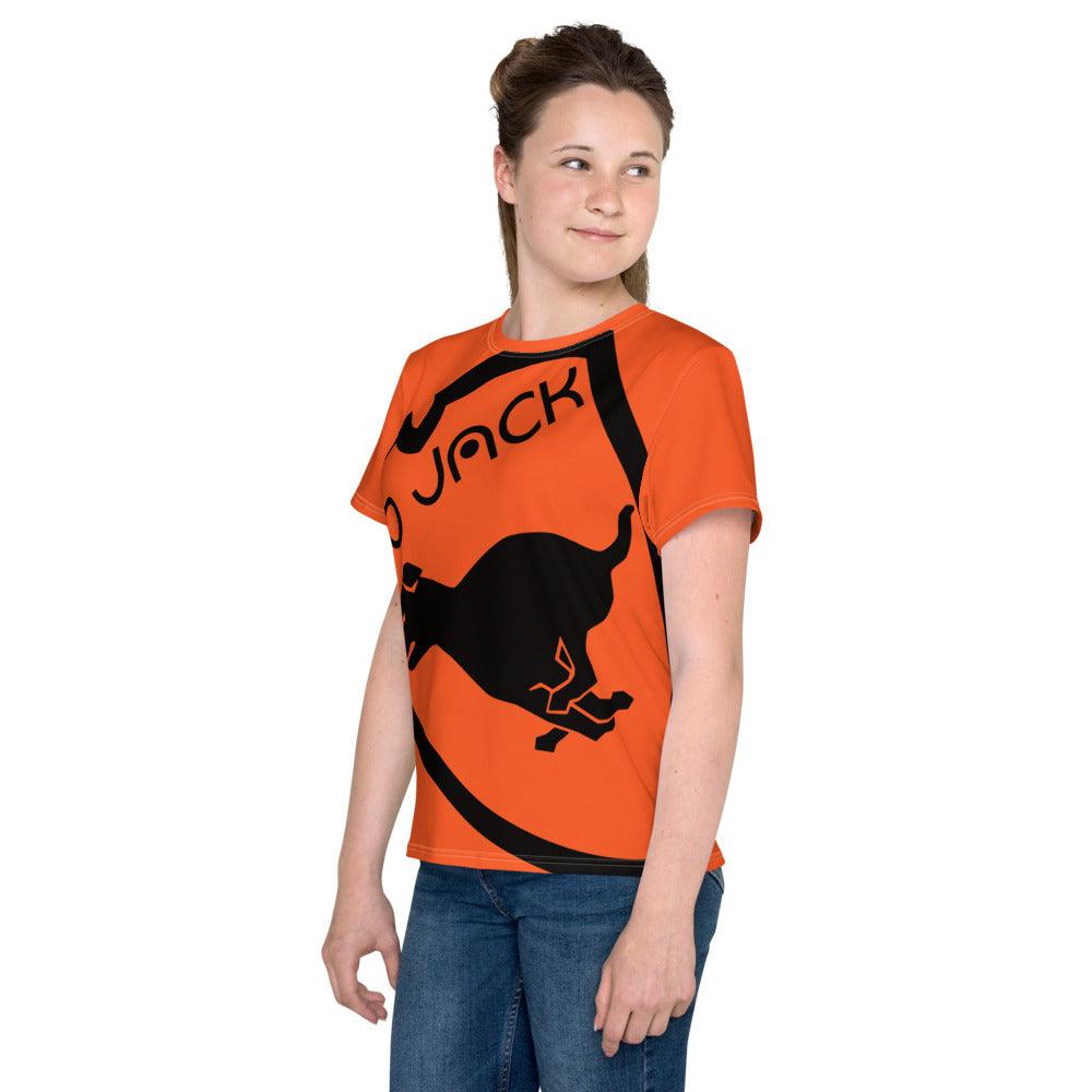 Youth crew neck t-shirt Logo 1 Out Orange B F GIO JACK