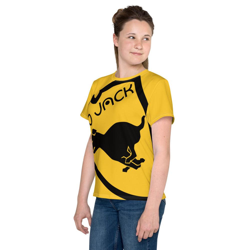 Youth crew neck t-shirt Logo 1 Yellow B F GIO JACK