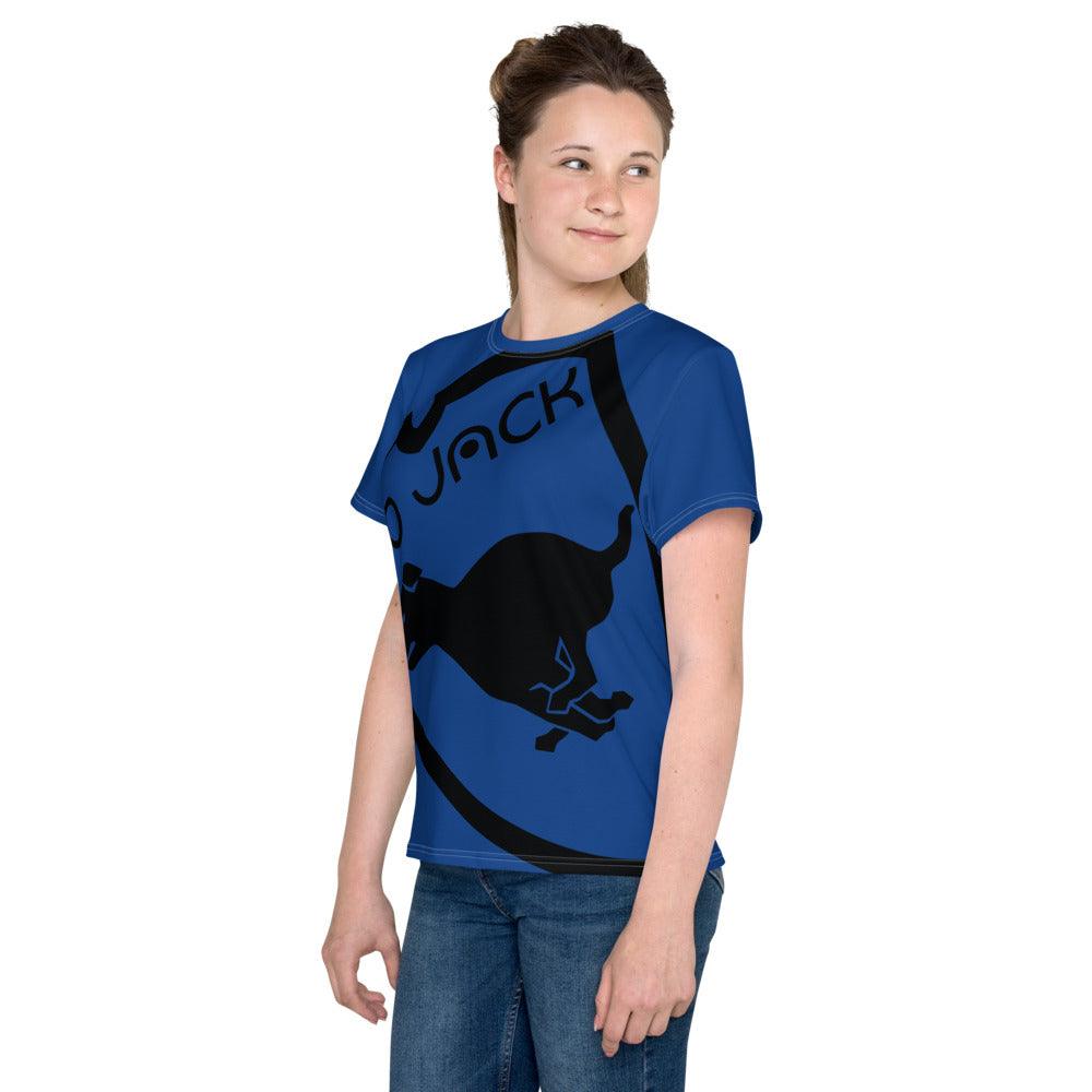 Youth crew neck t-shirt Logo 1 Ceruleo B F GIO JACK