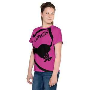 Youth crew neck t-shirt Logo 1 Deep Cherry B F GIO JACK