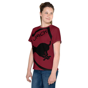 Youth crew neck t-shirt Logo 1 Bordeaux B F GIO JACK