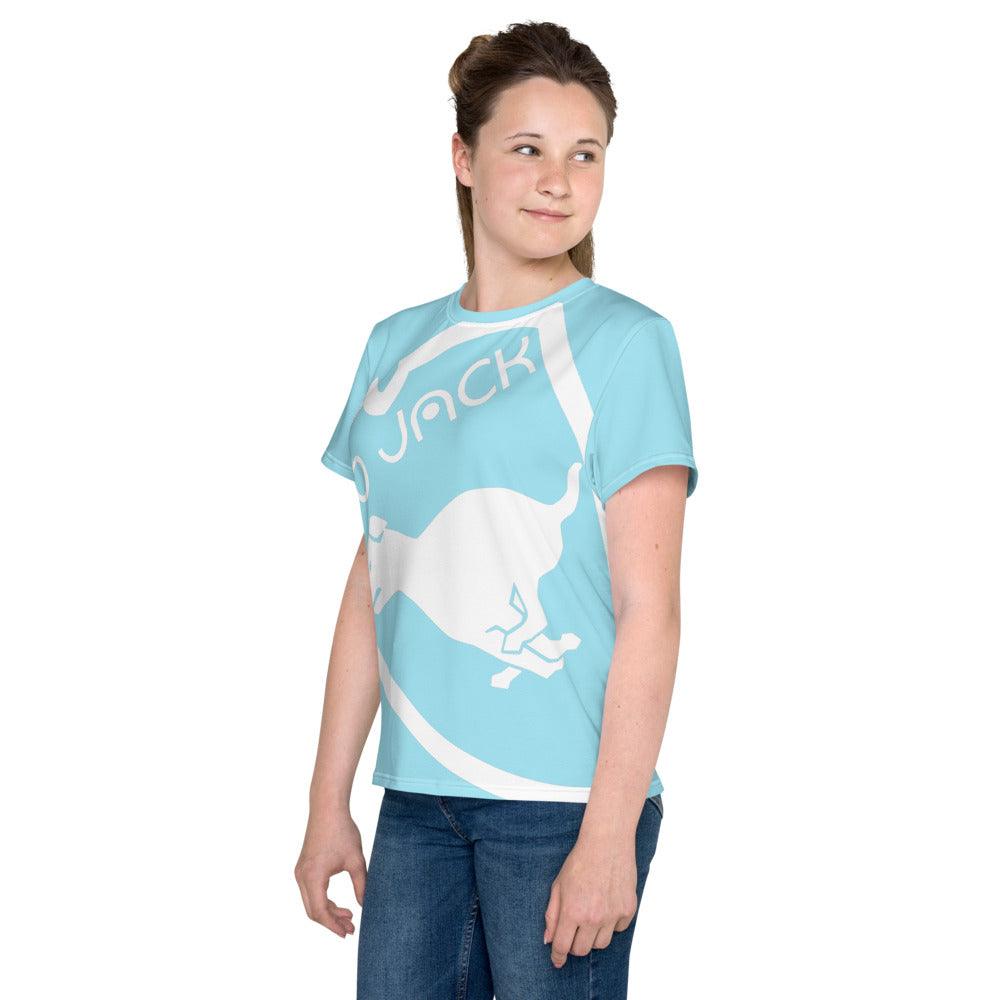 Youth crew neck t-shirt Logo 1 Blizzard Blue W F GIO JACK