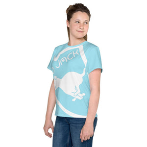 Youth crew neck t-shirt Logo 1 Blizzard Blue W F GIO JACK