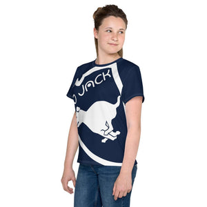 Youth crew neck t-shirt Logo 1 Navy W F GIO JACK