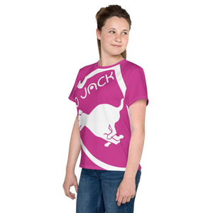 Youth crew neck t-shirt Logo 1 Deep Cherry W F GIO JACK
