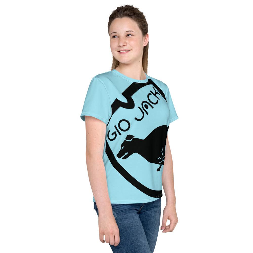 Youth crew neck t-shirt Logo 1 Blizzard Blue B F GIO JACK