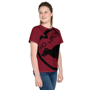 Youth crew neck t-shirt Logo 1 Bordeaux B F GIO JACK
