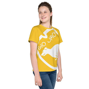 Youth crew neck t-shirt Logo 1 Yellow W F GIO JACK