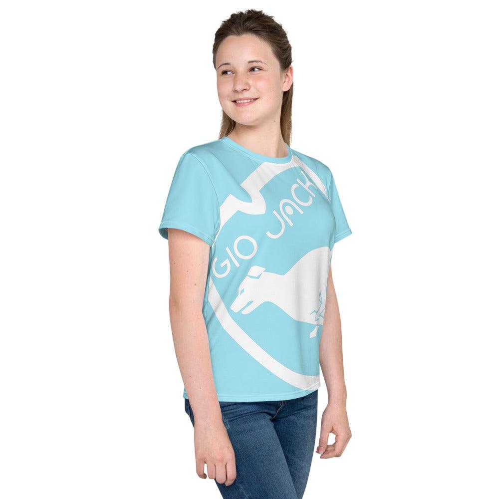 Youth crew neck t-shirt Logo 1 Blizzard Blue W F GIO JACK