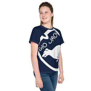 Youth crew neck t-shirt Logo 1 Navy W F GIO JACK