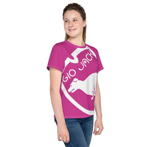 Youth crew neck t-shirt Logo 1 Deep Cherry W F GIO JACK