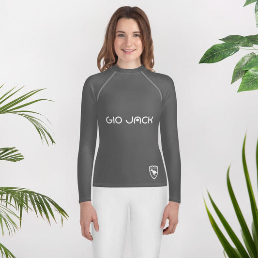 Youth Rash Guard Logs 1 plus Dark Grey W F GIO JACK