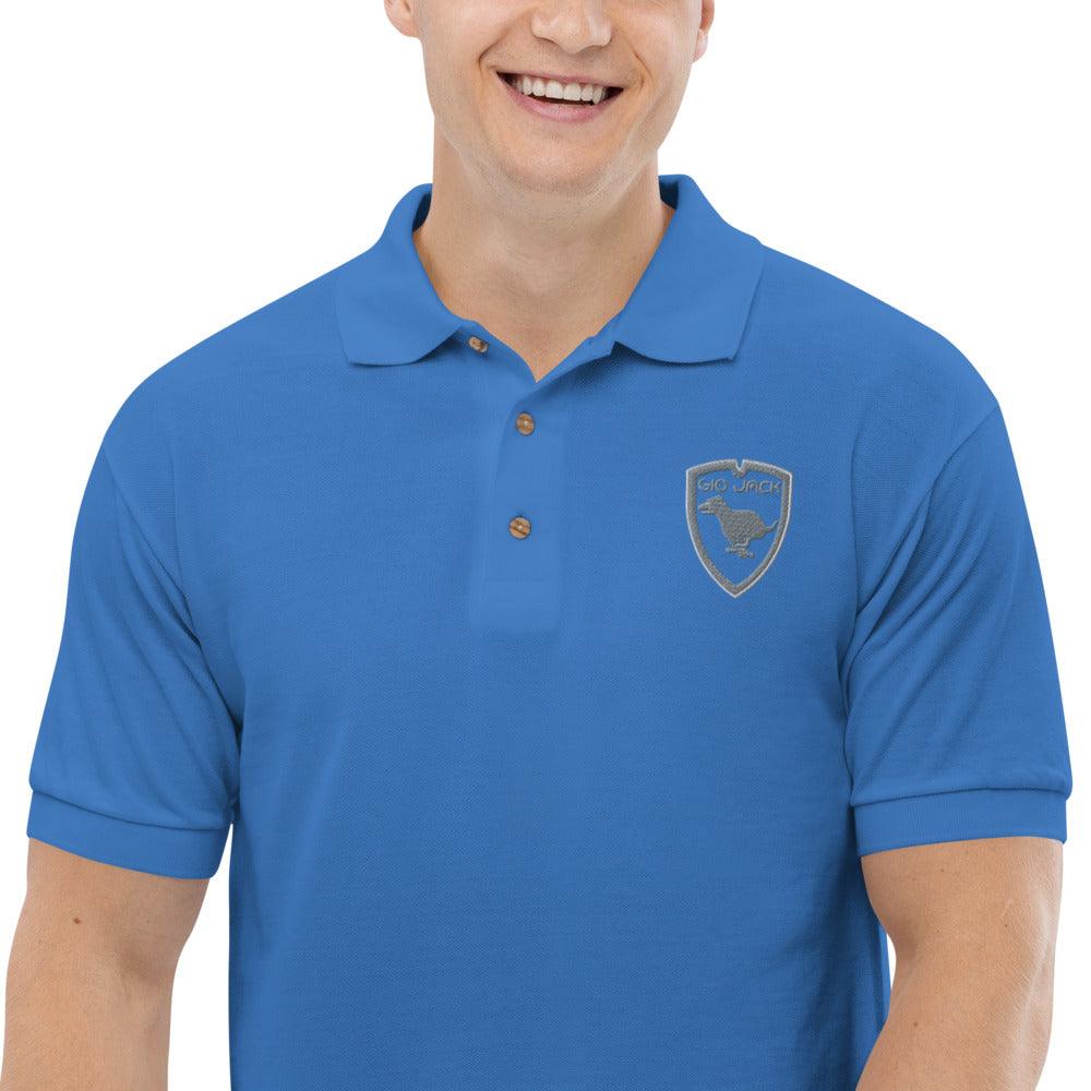 Polo Gio Jack Classic Embroidered Bicolor Grey White GIO JACK