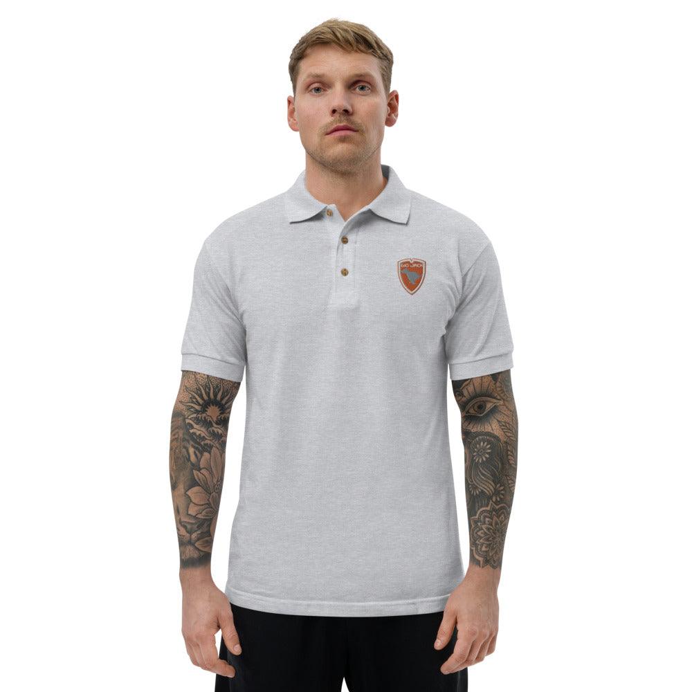 Polo Gio Jack Classic Embroidered Bicolor Orange White GIO JACK