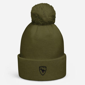 Pom Pom Beanie Logo 1 B GIO JACK