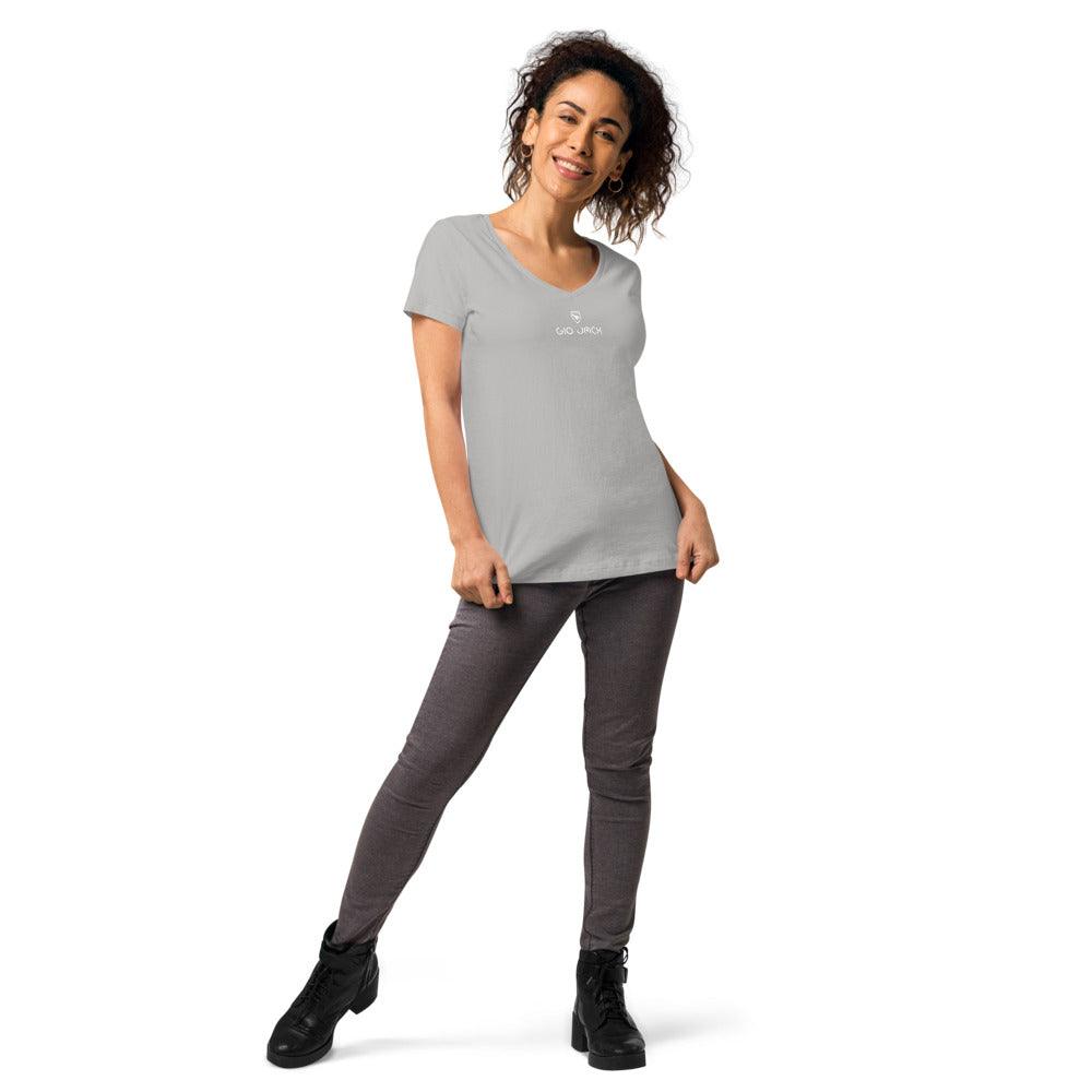 Women’s fitted V-Neck T-Shirt Logs 1 W GIO JACK