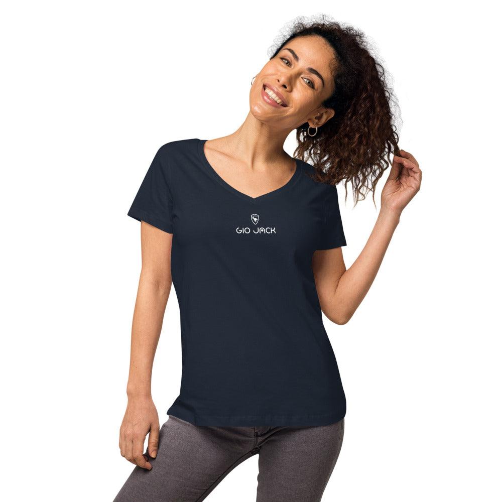 Women’s fitted V-Neck T-Shirt Logs 1 W GIO JACK