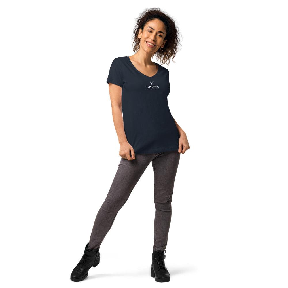 Women’s fitted V-Neck T-Shirt Logs 1 W GIO JACK