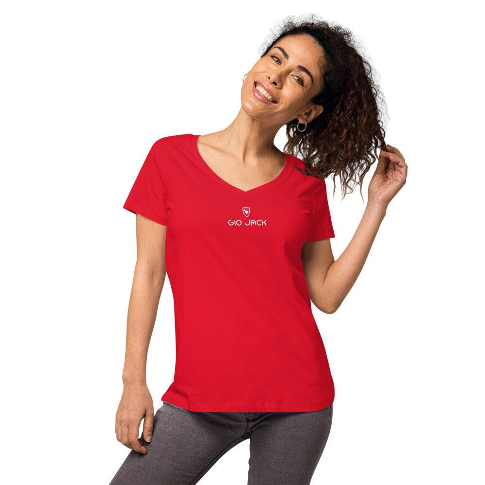 Women’s fitted V-Neck T-Shirt Logs 1 W GIO JACK