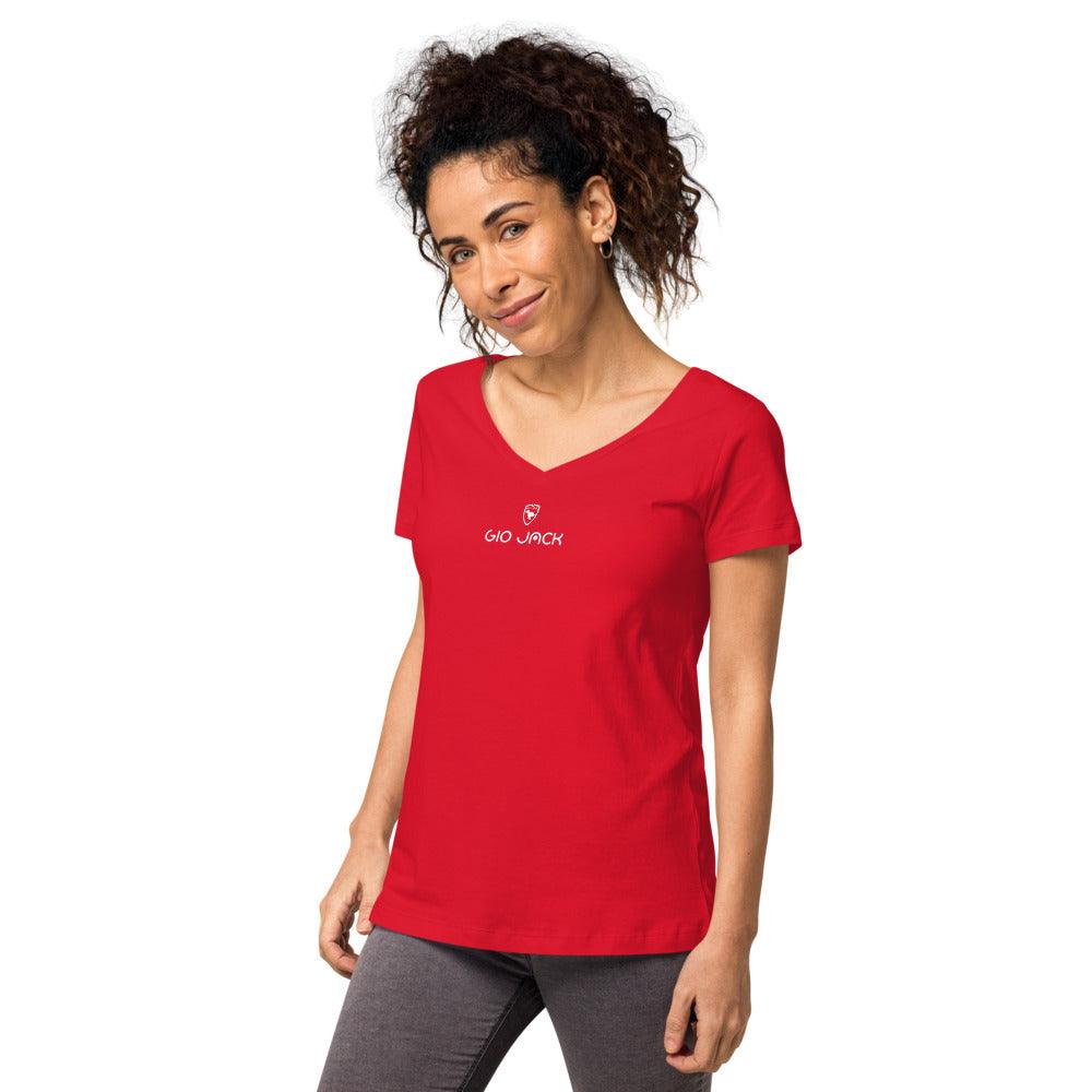Women’s fitted V-Neck T-Shirt Logs 1 W GIO JACK