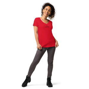 Women’s fitted V-Neck T-Shirt Logs 1 B GIO JACK