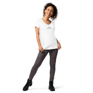Women’s fitted V-Neck T-Shirt Logs 1 B GIO JACK